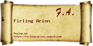 Firling Arion névjegykártya